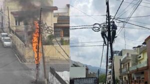 Uttarakhand: ऋषिकेश में बिजली के पोल में लगी आग, मचा हड़कंप